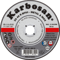 Disque à Tronçonner Plat 125X1.6X22.2 ZA46R Inox KARBOSAN 908719