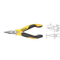 Pince à Becs Demi-Ronds Professional ESD Tête Droite